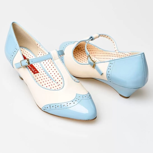 Modcloth Shoes - B.A.I.T baby blue Ione t-strap kitten heels